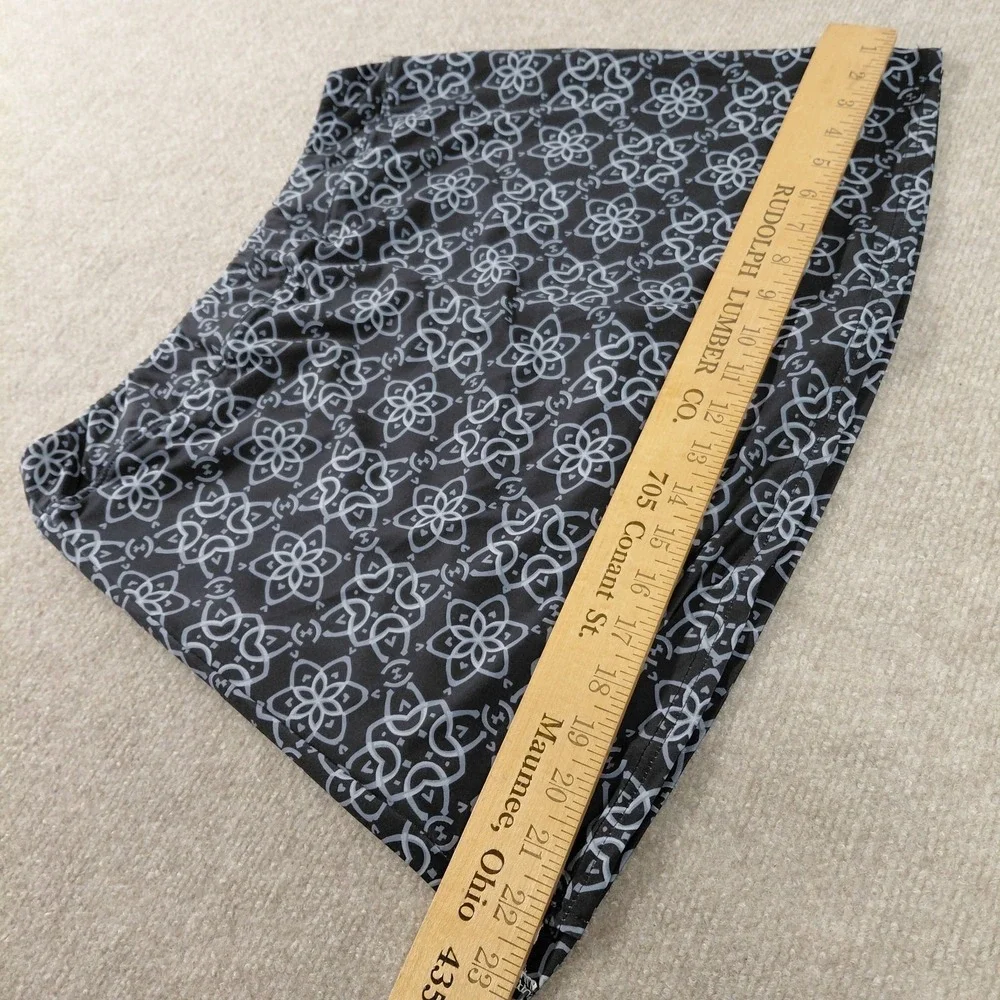 Ekouaer Womens LARGE Skort Blue Geometric Stretch Athletic Skirt Built In Shorts